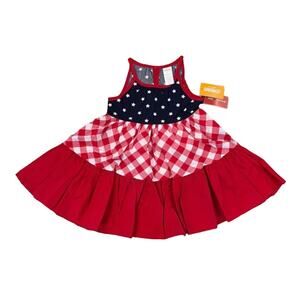 NWT Gymboree 4th of July Red, White & Blue Tiered Dress -American Cutie